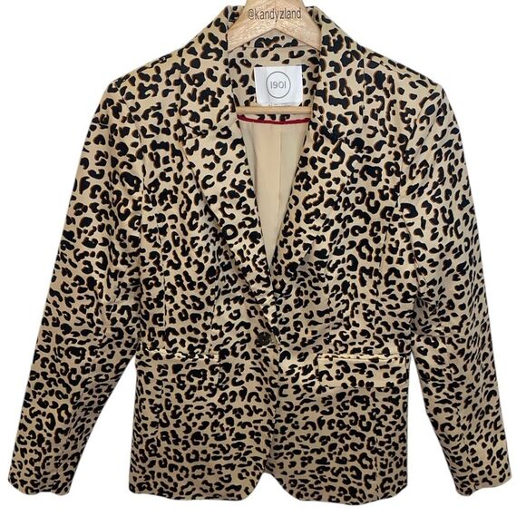 1901 Nordstrom Cheetah Animal Print Blazer - Picture 1 of 6